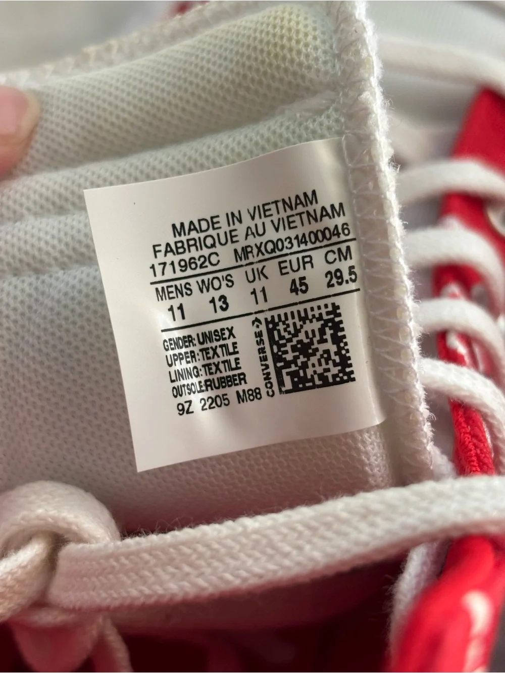 CONVERSE Not A Chuck 70 HI UNTITL3D Sneakers Red White Mens Size 11 Womens 13 - Picture 6 of 13